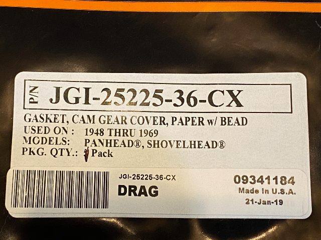 James Gasket Single Cam Cover Gasket for 1941-1969 Harley Knucklehead FL EL FLH