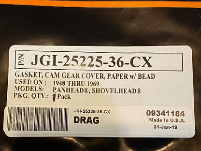 James Gasket Single Cam Cover Gasket for 1941-1969 Harley Knucklehead FL EL FLH