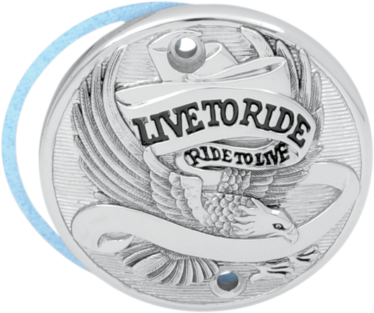 Drag Specialties Chrome Live to Ride Two Hole Points Cover 71-03 Harley Davidson