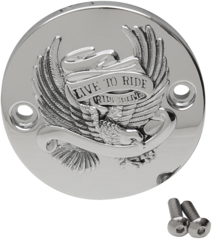 Drag Specialties Chrome Live to Ride Points Cover for 2017-2024 Harley Touring