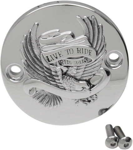 Drag Specialties Chrome Live to Ride Points Cover for 2017-2024 Harley Touring
