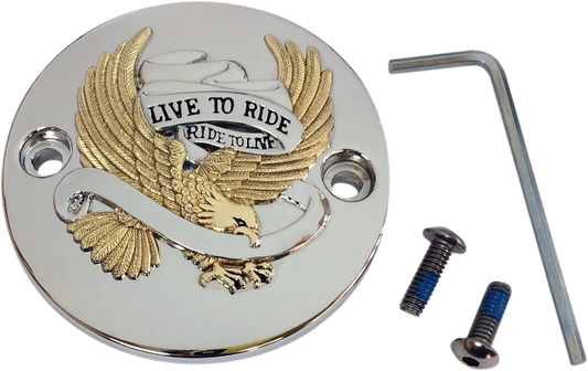 Drag Specialties Chrome Gold Live to Ride Points Cover 2017-2024 Harley Touring