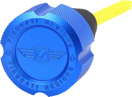 Figurati Curved Blue Magnetic Engine Oil Dipstick for 2007-2016 Harley Touring