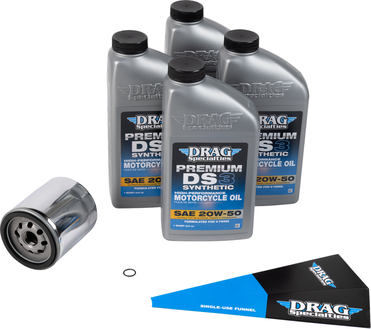 Drag Specialties 20W50 Synthetic Oil Change Kit for 1957-26 Harley Sportster Evo