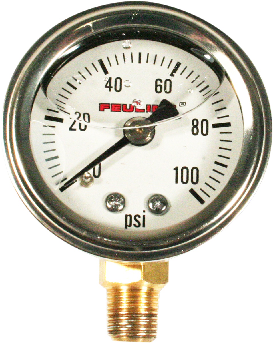 Feuling Stainless Universal Motorcycle 100PSI Oil Pressure Gauge for Harley