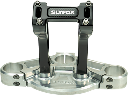 Slyfox Black 6" Pullback Riser & Top Clamp Kit for Harley Davidson 1" Handlebars
