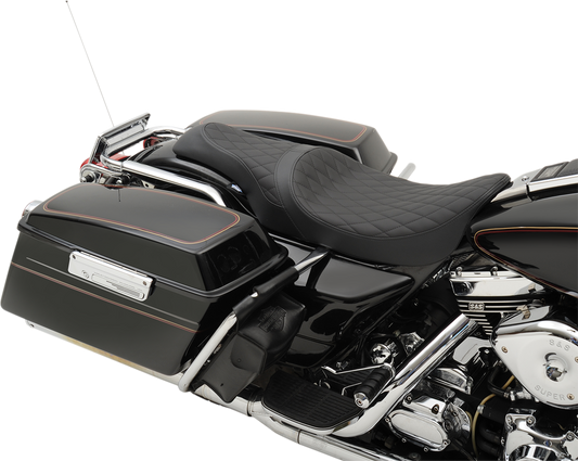 Drag Specialties Caballero Leather Diamond Seat for 1997-2007 Harley Touring