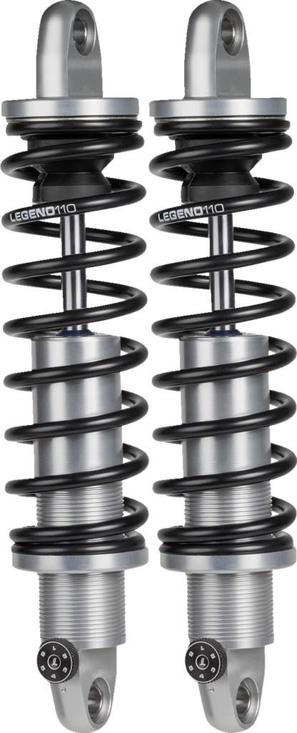 Legend Revo-A Clear Anodized Standard 12" Rear Shocks 1991-2017 Harley Dyna FXD