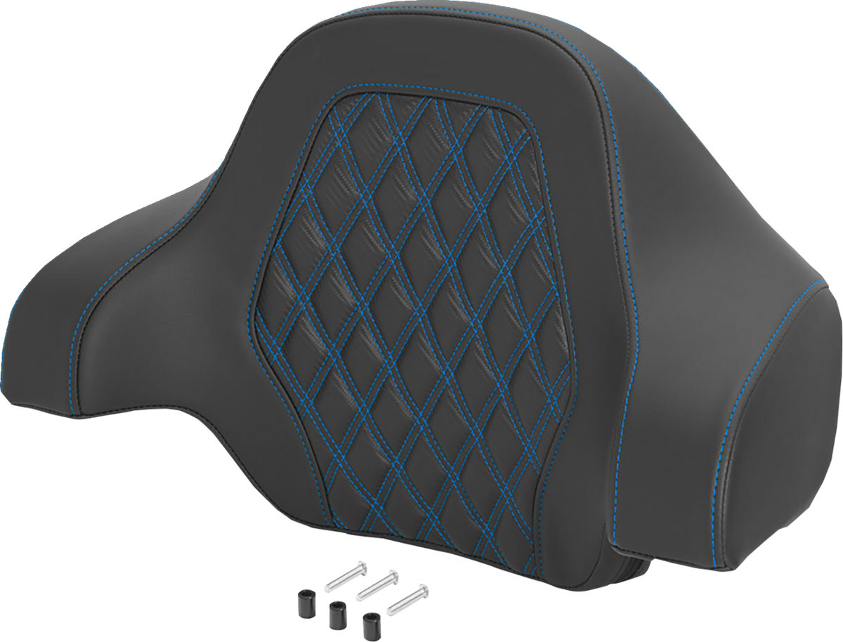 Saddlemen Blue Carbon Lattice Deluxe Sissy Bar Tour Pack Backrest Pad for Harley