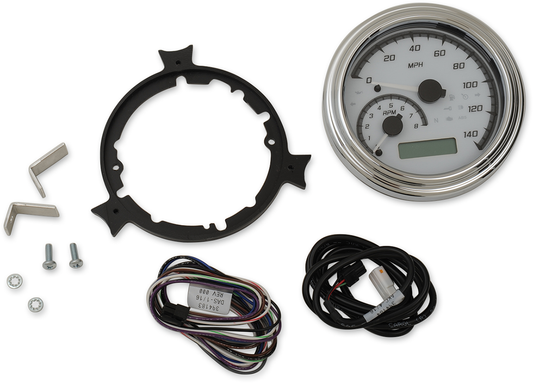 Dakota Digital MVX Chrome Tank Mounted Speedometer 04-13 Harley Touring Softail