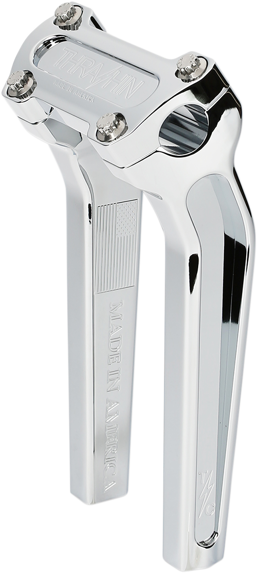 Thrashin Supply Chrome 9.5" Pullback Motorcycle Handlebar Risers for Harley