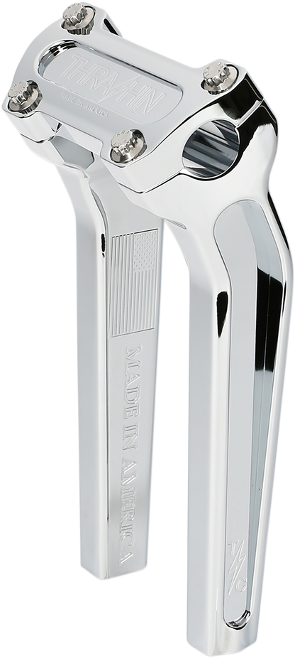 Thrashin Supply Chrome 9.5" Pullback Motorcycle Handlebar Risers for Harley