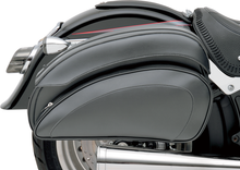 Saddlemen Black Leather Zipper Twist-lock Deluxe Saddlebags Harley FXST FXR FXD
