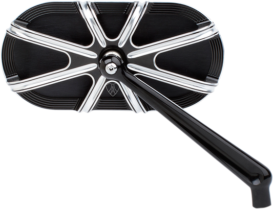 Arlen Ness Black Chrome 10 Gauge Screw in Right Side Motorcycle Convex Mirror