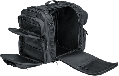 Kuryakyn 5284 Black Textile Momentum Road Warrior Rear Rack Bag for Harley