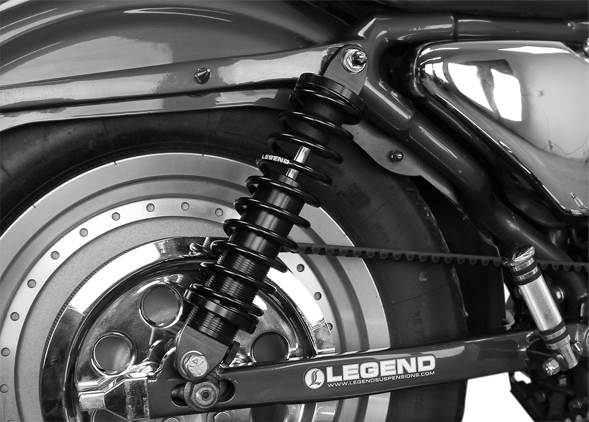 Legend 14" Black Heavy Duty Revo Rear Shocks 2004-2022 Harley Sportster XLL XLN