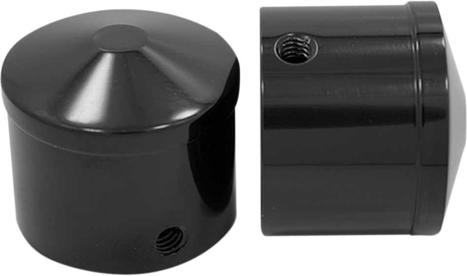 Avon Black 1" Front Axle Nut Covers 2007-2020 Harley Dyna Touring Softail FLHX