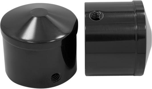 Avon Black 1" Front Axle Nut Covers 2007-2020 Harley Dyna Touring Softail FLHX