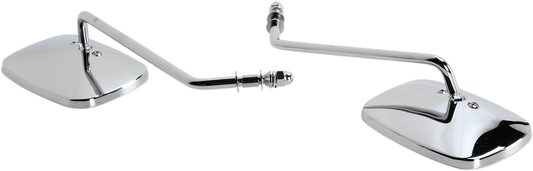 Drag Specialties Chrome Long Rectangle Motorcycle Handlebar Side View Mirror Set