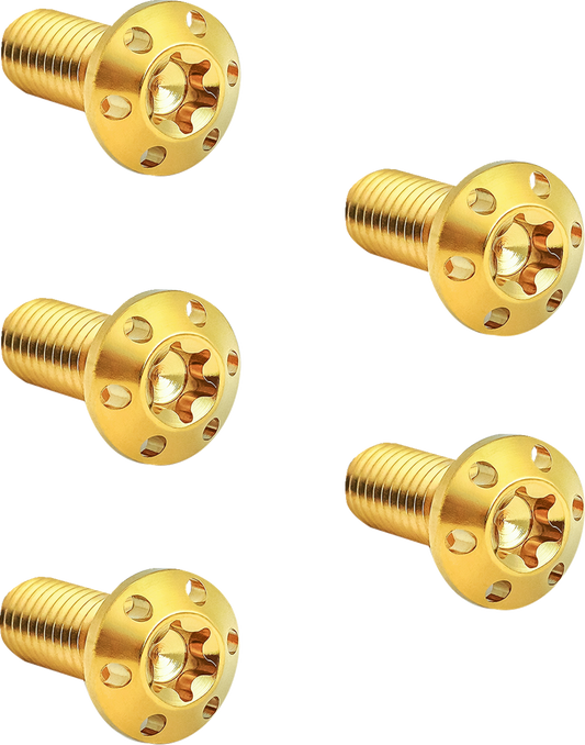 Arlen Ness Gold 5/16"-18 x 7/8" Front Hub-Mount Brake Rotor Bolt Kit for Harley