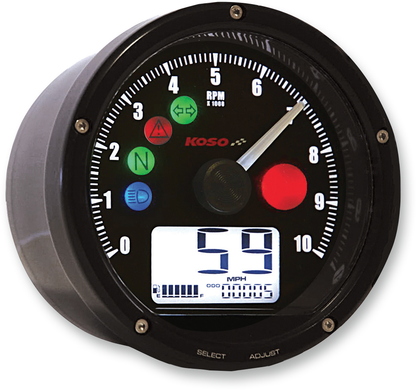 Koso TNT-01R Universal 3" Electronic Motorcycle Speedometer Tachometer Gauge Kit