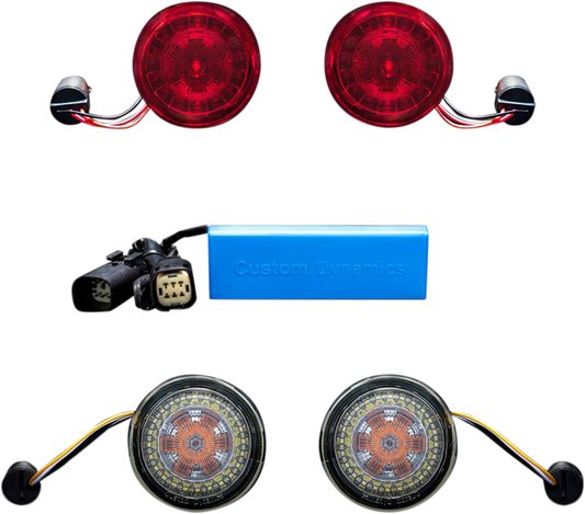 Custom Dynamics Probeam Front & Rear LED Turn Signal Kit 2009-2013 Harley FLHX