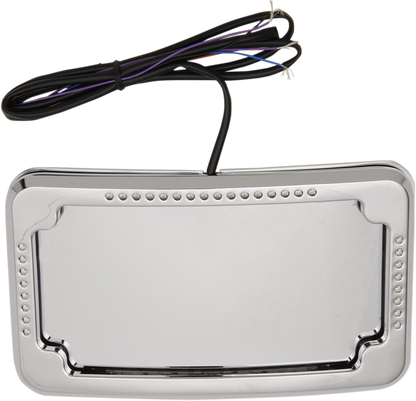 Cycle Visions Slick Signals LED Chrome Rear Motorcycle License Plate Frame