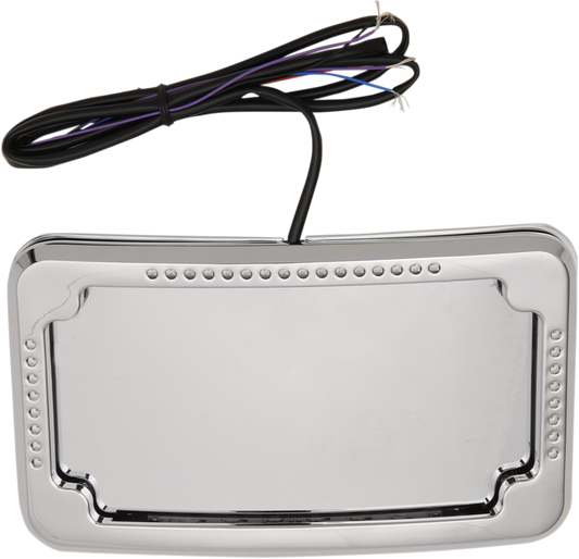 Cycle Visions Slick Signals LED Chrome Rear Motorcycle License Plate Frame