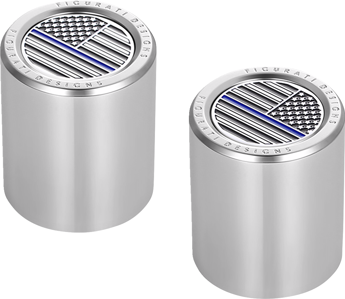 Figurati Blue Line USA Flag Short Magnetic Docking Hardware Covers for Harley
