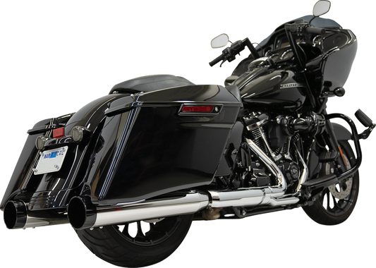 Bassani Straight Can Exhaust Chrome Mufflers for 2017-2023 Harley Touring Bagger