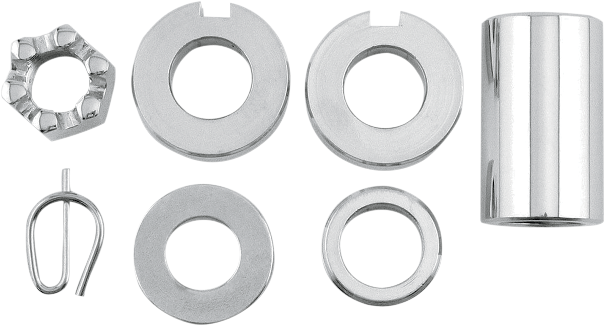 Colony Chrome Rear Axle Spacer & Nut Kit 00-06 Harley Davidson Softail FLST FXST