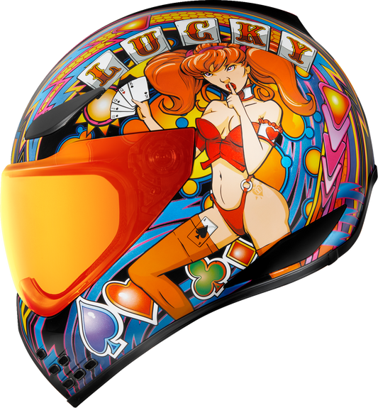 Icon Domain Lucky Lid 4 Unisex Adult Motorcycle street Riding Full Face Helmet