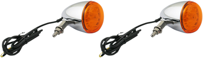 Custom Dynamic Chrome Probeam Amber LED Universal Bullet Turn Signal Kit Harley