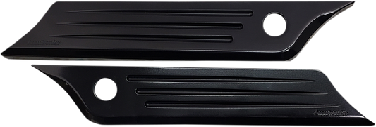 Accutronix Black Speed Ball Rear Saddlebag latch Covers 2014-2020 Harley Touring