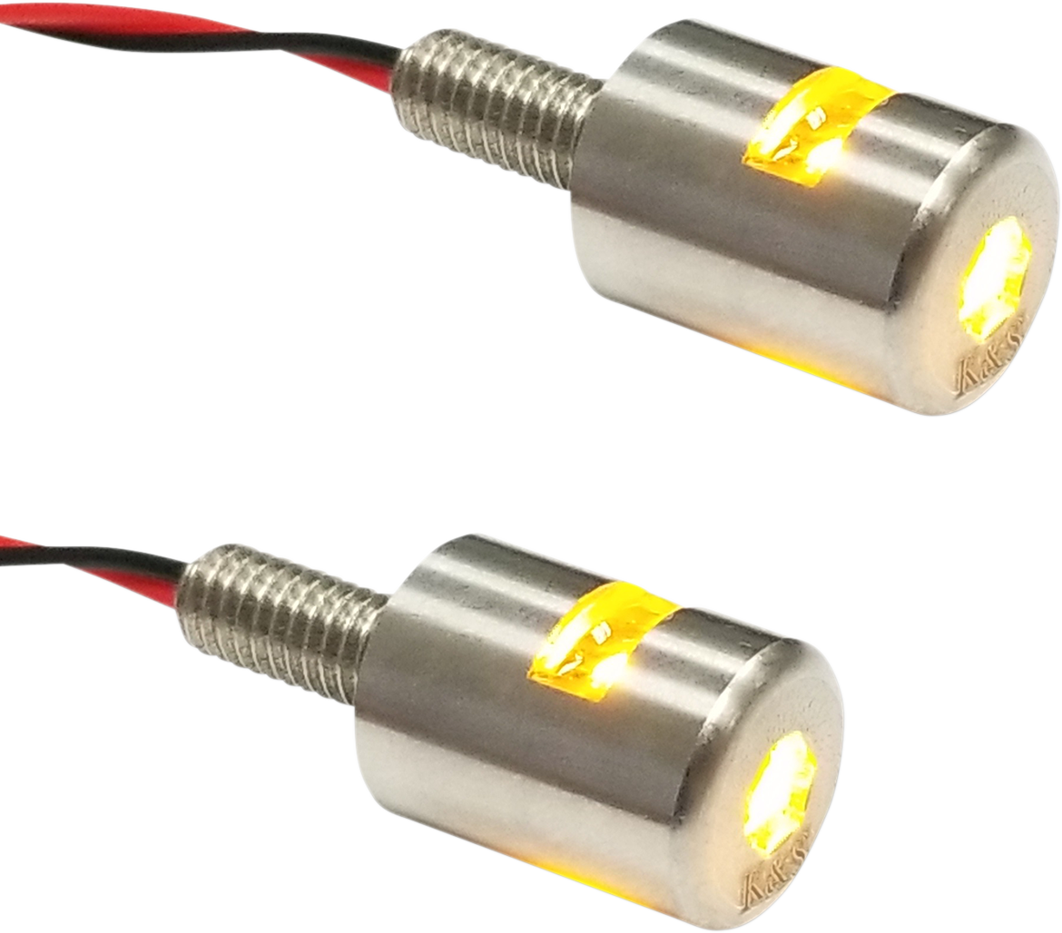 K&S Silver Long Stem Clear lens Amber LED Tailight License Plate Marker Lights
