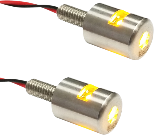 K&S Silver Long Stem Clear lens Amber LED Tailight License Plate Marker Lights