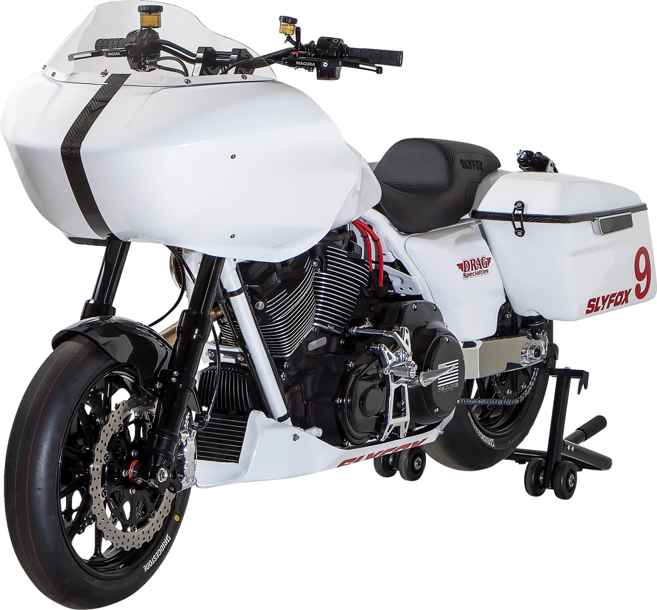 Slyfox Bolt On Carbon Fiber Front Fender 19" for 2014-2022 Harley Touring