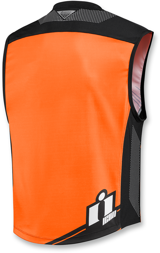 Icon Mens Orange Textile Military Reflective Mil Spec 2 Motorcycle Riding Vest