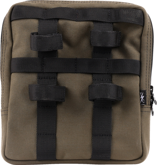 Thrashin Supply Green Motorcycle Handlebar Storage Bag Slim for Harley THB-0031