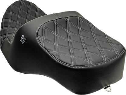 Slyfox Chariot Silver Diamond Stitch Seat for 2023-2026 Harley Road Street Glide