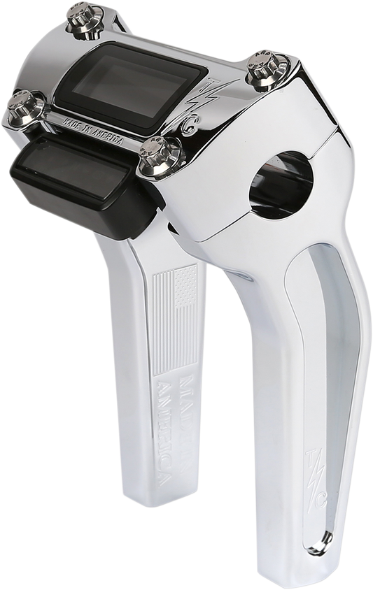 Thrashin Chrome 6.5" Pullback Gauge Cutout Handlebar Risers for 2018-25 Softail