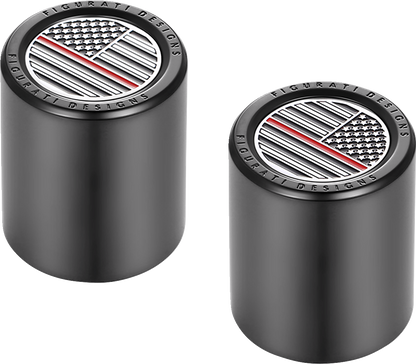 Figurati Red Line Flag Black Short Magnetic Docking Hardware Covers for Harley