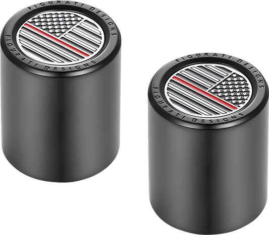 Figurati Red Line Flag Black Short Magnetic Docking Hardware Covers for Harley