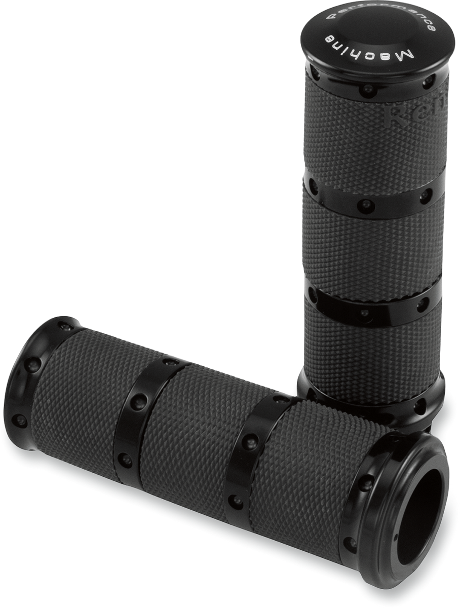 Performance Machine Black TBW Hand Grips for 2008-2024 Harley Touring Softail