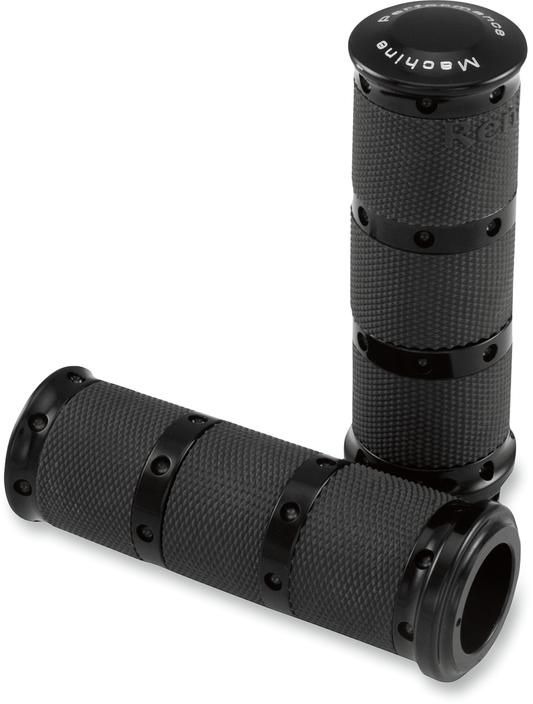 Performance Machine Black TBW Hand Grips for 2008-2024 Harley Touring Softail