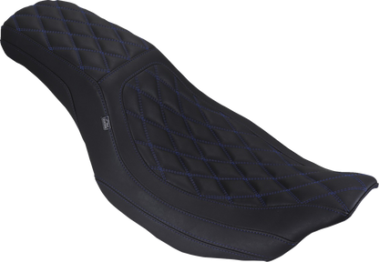 Mustang Squareback Blue Diamond Stitch Seat for 2023-26 Harley Street Road Glide