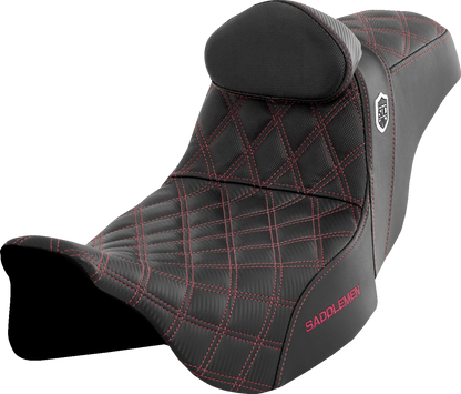 Saddlemen SDC Pro Series Wine Lattice Seat & Backrest for 2008-25 Harley Touring
