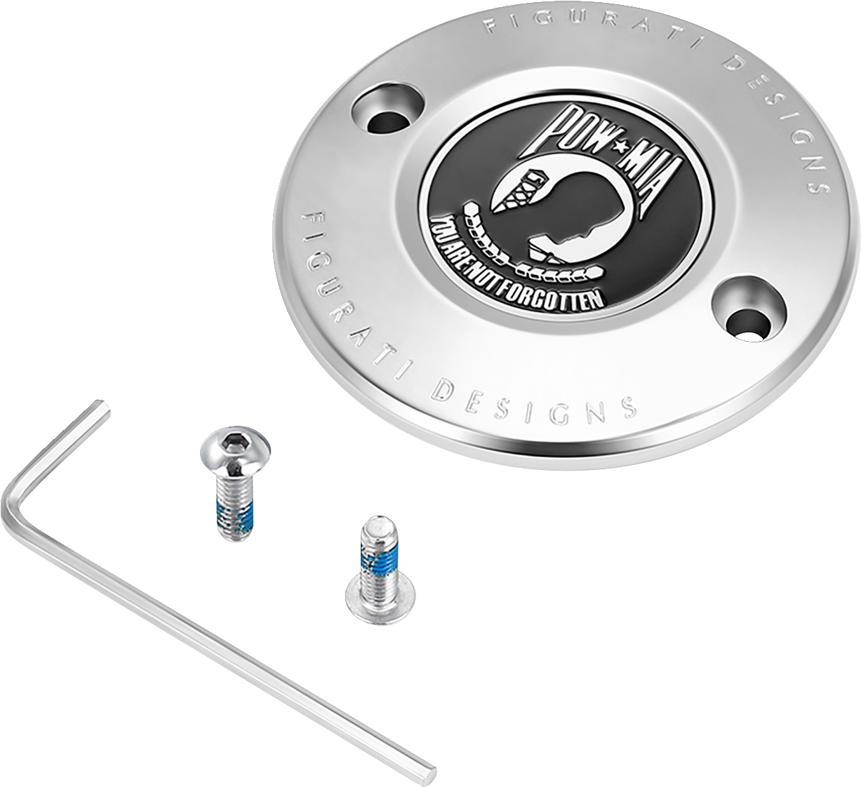 Figurati Designs POW-MIA Stainless Steel Timing Cover for 2017-2023 Harley M8