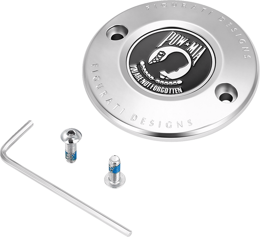 Figurati Designs POW-MIA Stainless Steel Timing Cover for 2017-2023 Harley M8