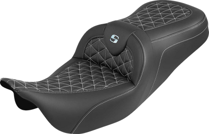 Saddlemen Roadsofa Silver Tri Gripper Gel Seat for 2008-2024 Harley Touring FLHT